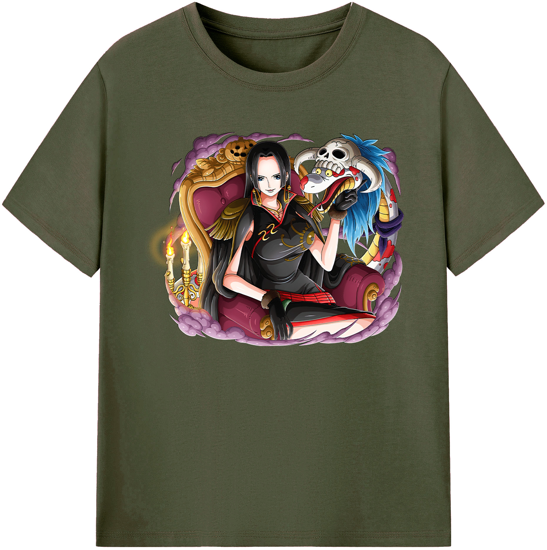 ワンピース ボア・ハンコック ONE PIECE Boa·Hancock 綿100％ メンズ半袖Tシャツ｜肌触りやわらか＆通気性